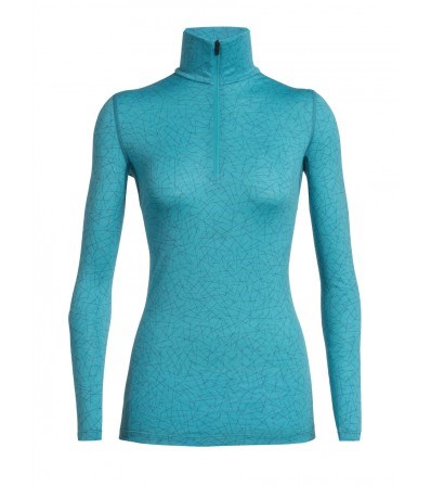 Merino Chemise Icebreaker 200 Oasis LS Half Zip Sky Paths W's